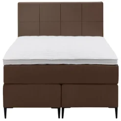 Boxspring Liv geblokt - bruin - 120x200 cm - slanke poot
