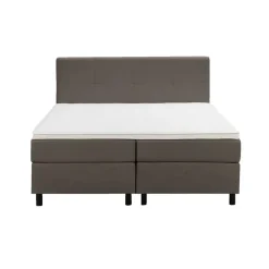 Boxspring Liv geblokt - donkerbruin - 160x200 cm - ronde poot