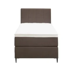 Boxspring Liv geblokt - donkerbruin - 90x200 cm - slanke poot