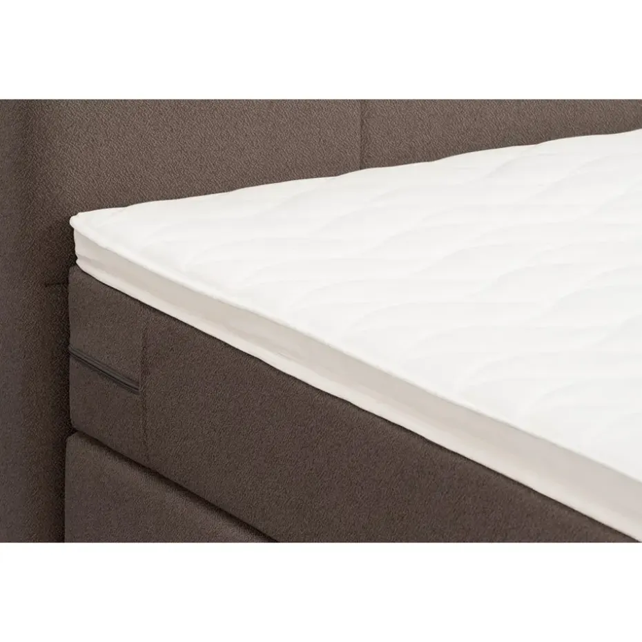 Boxspring Liv geblokt - donkerbruin - 90x200 cm - slanke poot