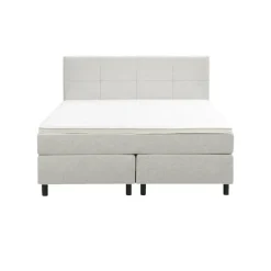 Boxspring Liv geblokt - ecru - 140x200 cm - ronde poot