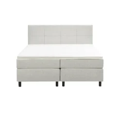 Boxspring Liv geblokt - ecru - 160x200 cm - ronde poot
