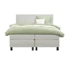 Boxspring Liv geblokt - ecru - 180x200 cm - vierkante poot