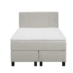 Boxspring Liv geblokt - ecru - 120x200 cm - vierkante poot