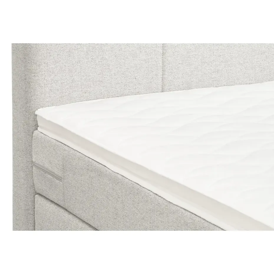 Boxspring Liv geblokt - ecru - 180x200 cm - ronde poot