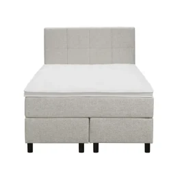 Boxspring Liv geblokt - ecru - 120x200 cm - ronde poot