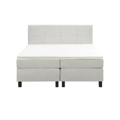 Boxspring Liv geblokt - ecru - 160x200 cm - vierkante poot