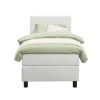 Boxspring Liv geblokt - ecru - 90x200 cm - vierkante poot