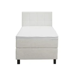 Boxspring Liv geblokt - ecru - 90x200 cm - vierkante poot