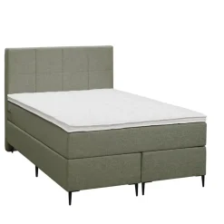 Boxspring Liv geblokt - groen - 120x200 cm - slanke poot