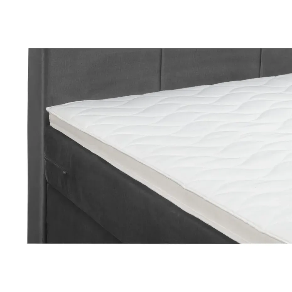 Boxspring Liv geblokt - grijs - 180x200 cm - vierkante poot