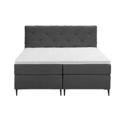 Boxspring Liv geruit - antraciet - 180x200 cm - slanke poot