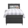 Boxspring Liv geruit - antraciet - 90x200 cm - slanke poot