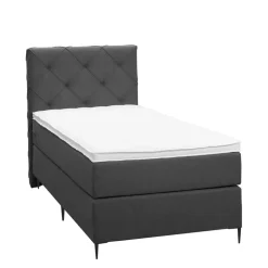 Boxspring Liv geruit - antraciet - 90x200 cm - slanke poot