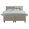 Boxspring Liv geruit - beige - 140x200 cm - ronde poot