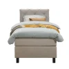 Boxspring Liv geruit - beige - 90x200 cm - vierkante poot