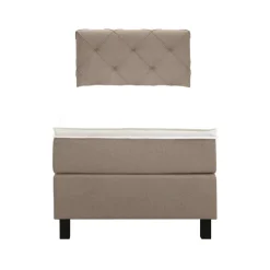 Boxspring Liv geruit - beige - 90x200 cm - vierkante poot