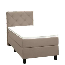 Boxspring Liv geruit - beige - 90x200 cm - vierkante poot