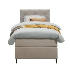 Boxspring Liv geruit - beige - 90x200 cm - slanke poot