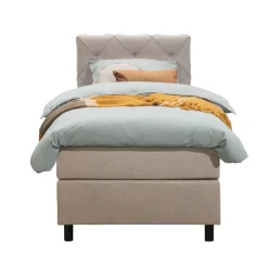 Boxspring Liv geruit - beige - 90x200 cm - ronde poot