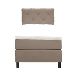 Boxspring Liv geruit - beige - 90x200 cm - ronde poot