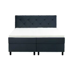 Boxspring Liv geruit - blauw - 160x200 cm - ronde poot