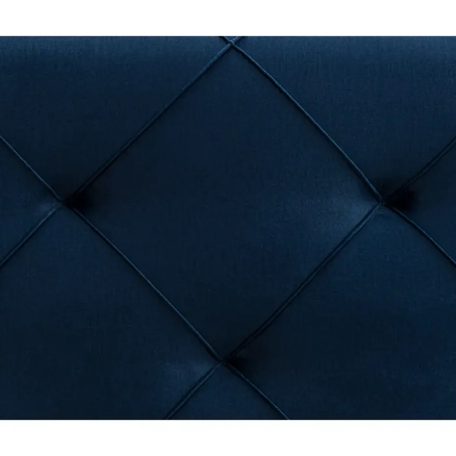 Boxspring Liv geruit - blauw - 160x200 cm - ronde poot