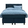 Boxspring Liv geruit - blauw - 120x200 cm - ronde poot