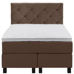 Boxspring Liv geruit - bruin - 120x200 cm - vierkante poot