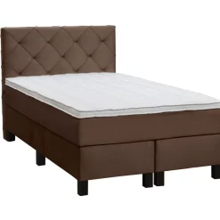 Boxspring Liv geruit - bruin - 120x200 cm - vierkante poot