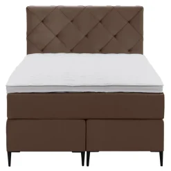 Boxspring Liv geruit - bruin - 120x200 cm - slanke poot