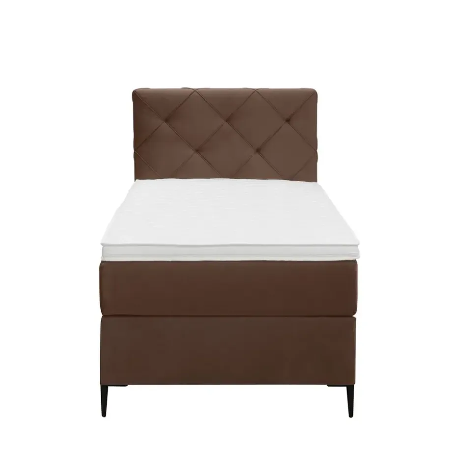 Boxspring Liv geruit - bruin - 90x200 cm - slanke poot