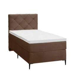 Boxspring Liv geruit - bruin - 90x200 cm - slanke poot