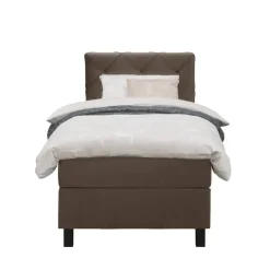 Boxspring Liv geruit - bruin - 90x200 cm - vierkante poot