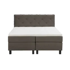 Boxspring Liv geruit - donkerbruin - 180x200 cm - vierkante poot