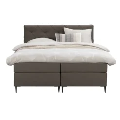 Boxspring Liv geruit - donkerbruin - 160x200 cm - slanke poot