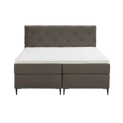 Boxspring Liv geruit - donkerbruin - 160x200 cm - slanke poot