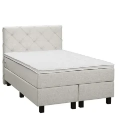 Boxspring Liv geruit - ecru - 120x200 cm - vierkante poot