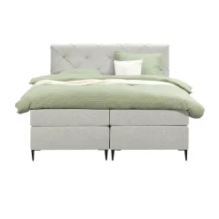 Boxspring Liv geruit - ecru - 160x200 cm - slanke poot