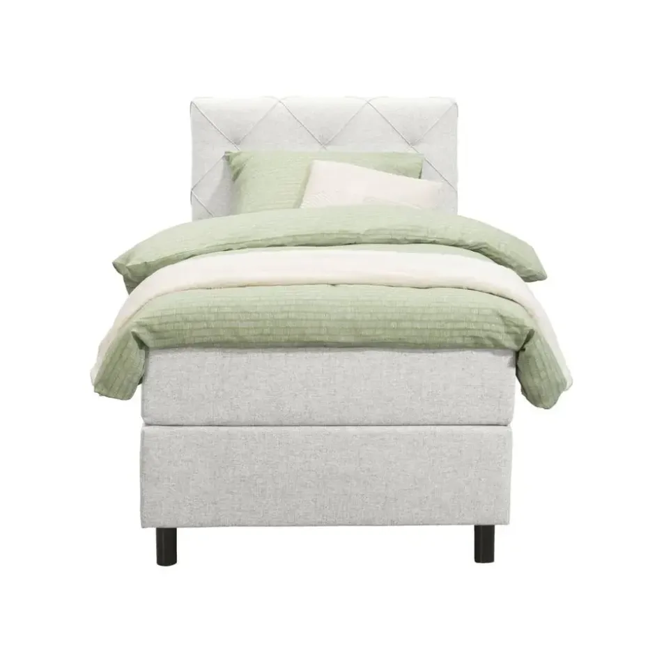 Boxspring Liv geruit - ecru - 90x200 cm - ronde poot