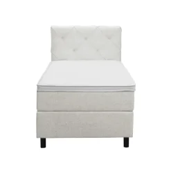 Boxspring Liv geruit - ecru - 90x200 cm - ronde poot