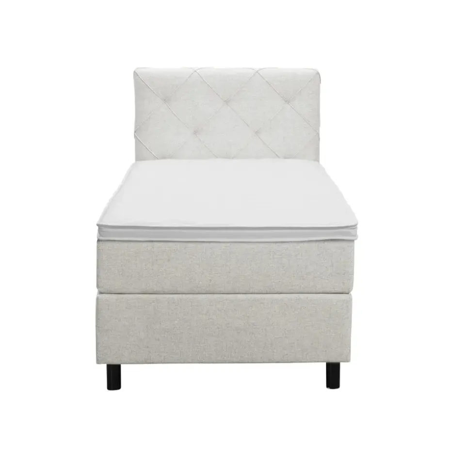 Boxspring Liv geruit - ecru - 90x200 cm - ronde poot