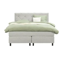 Boxspring Liv geruit - ecru - 140x200 cm - ronde poot