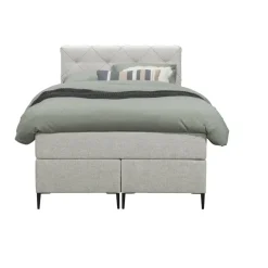Boxspring Liv geruit - ecru - 120x200 cm - slanke poot