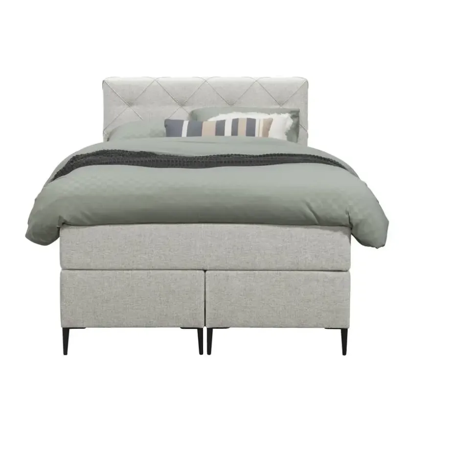 Boxspring Liv geruit - ecru - 120x200 cm - slanke poot