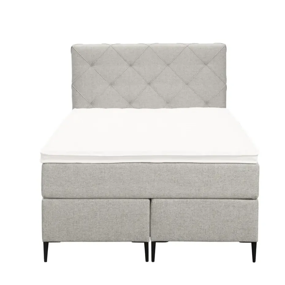 Boxspring Liv geruit - ecru - 120x200 cm - slanke poot