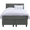 Boxspring Liv geruit - grijs - 120x200 cm - ronde poot