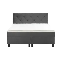 Boxspring Liv geruit - grijs - 140x200 cm - vierkante poot