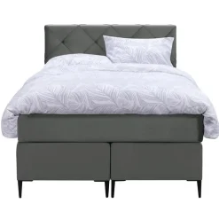 Boxspring Liv geruit - grijs - 120x200 cm - slanke poot