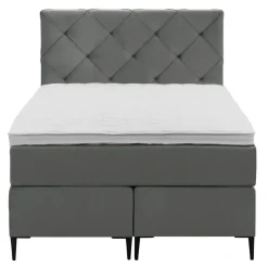 Boxspring Liv geruit - grijs - 120x200 cm - slanke poot